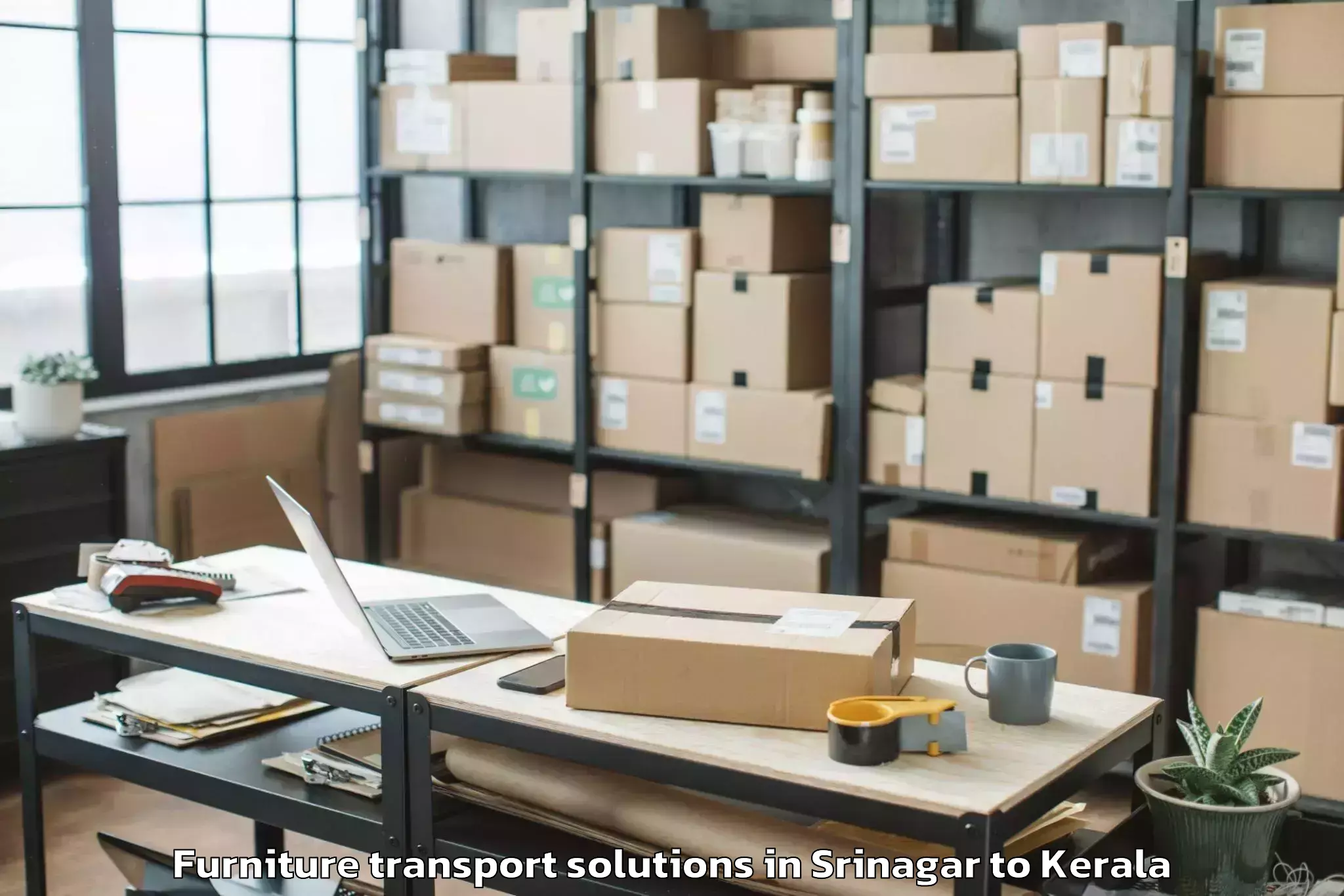 Reliable Srinagar to Chelakara Furniture Transport Solutions